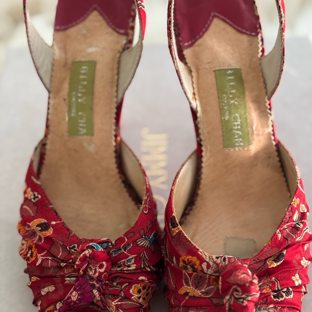 Billy Chan Couture Red Peep Toe Stilettos - Picture 2 of 14